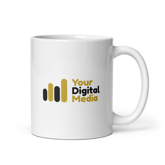 YDM white glossy mug