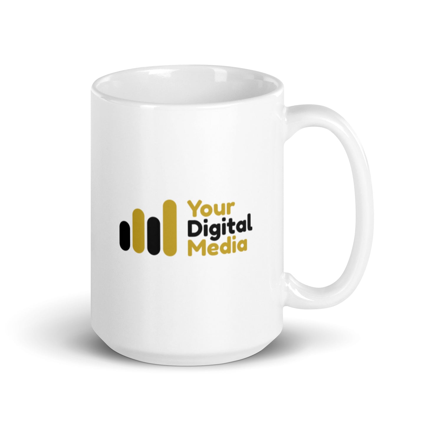YDM white glossy mug